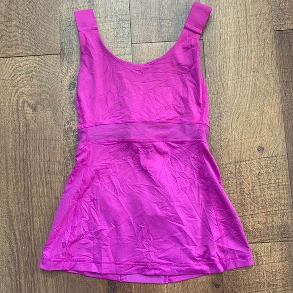 Lululemon Wom tanks (2) activewear black magenta pink purple Sz 4 racerback - Picture 2 of 13